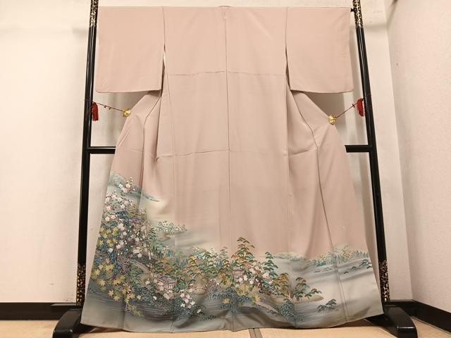 平和屋着物●京友禅作家　外池雅峰　色留袖　浜松風景文　暈し染め　正絹　逸品　AABL1734ph