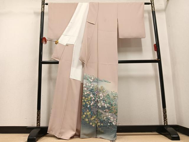 平和屋着物●京友禅作家　外池雅峰　色留袖　浜松風景文　暈し染め　正絹　逸品　AABL1734ph