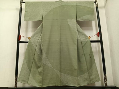 平和屋着物●成田彩峰　訪問着　紬地　草木文　鈴乃屋扱い　正絹　逸品　未使用　AABL1737ph