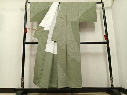 平和屋着物●成田彩峰　訪問着　紬地　草木文　鈴乃屋扱い　正絹　逸品　未使用　AABL1737ph