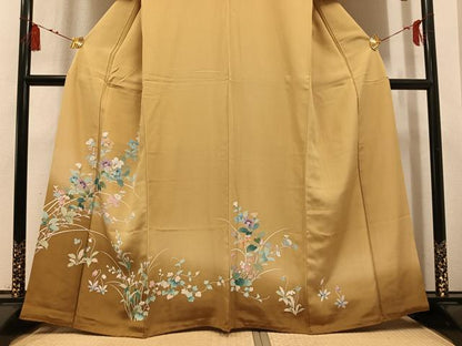 平和屋着物●訪問着　友禅　草花文　暈し染め　正絹　逸品　AABL1738ph