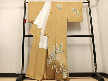 平和屋着物●訪問着　友禅　草花文　暈し染め　正絹　逸品　AABL1738ph