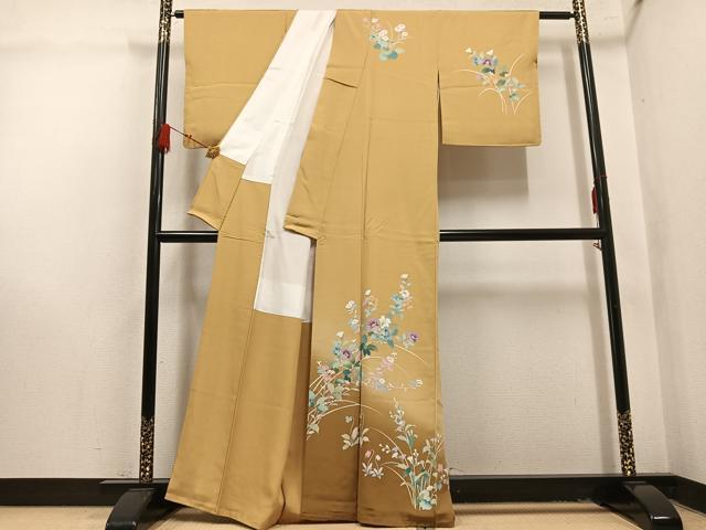 平和屋着物●訪問着　友禅　草花文　暈し染め　正絹　逸品　AABL1738ph