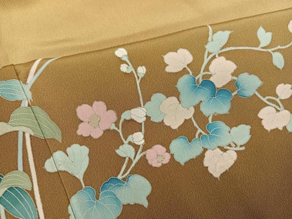平和屋着物●訪問着　友禅　草花文　暈し染め　正絹　逸品　AABL1738ph