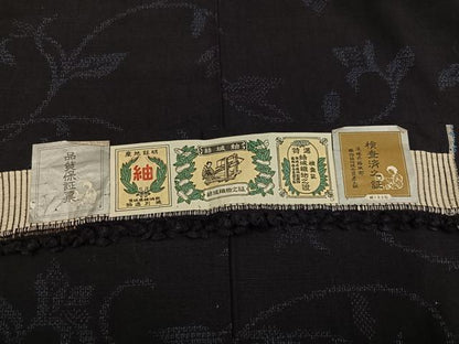 平和屋着物●結城紬　100亀甲　飛び亀甲　花唐草文　証紙付き　正絹　逸品　未使用　AABL1739ph
