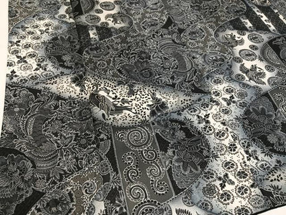 平和屋着物●男性　小紋　作家物　花鳥文　正絹　逸品　AABL1744ph
