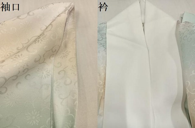 平和屋着物●洗える最高級着物　＜英＞はなぶさ謹製　長襦袢　無双仕立て　花唐草地紋　暈し染め　たとう紙付き　洗える着物　AABL1745ph