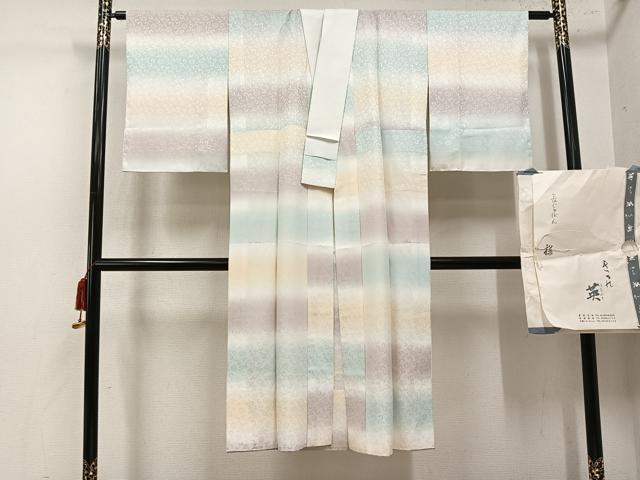 平和屋着物●洗える最高級着物　＜英＞はなぶさ謹製　長襦袢　無双仕立て　花唐草地紋　暈し染め　たとう紙付き　洗える着物　AABL1745ph