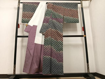 平和屋着物●菅原工房　菅原結作　漢方染紬　訪問着　蜘蛛絞り　正絹　逸品　AABL1749ph