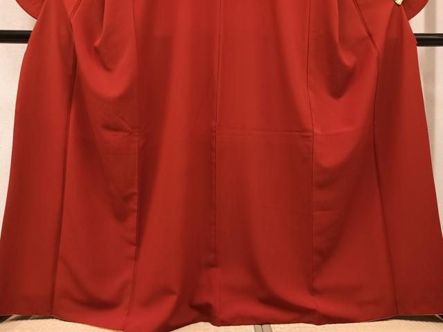 平和屋着物●小振袖　二尺袖　色無地　紅海老茶色　洗える着物　AABL1753ph