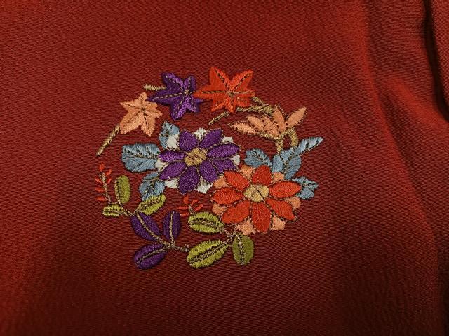 平和屋着物●小振袖　二尺袖　色無地　紅海老茶色　洗える着物　AABL1753ph