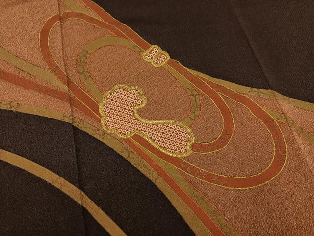 平和屋着物▼訪問着　刺繍　組紐　金彩　鬼しぼ縮緬　正絹　逸品　AABL1755ph