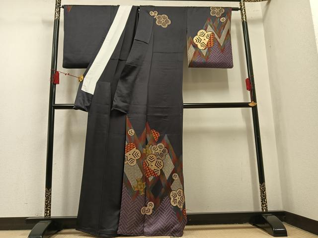 平和屋着物●ファッションデザイナー　HIROKO KOSHINO　コシノヒロコ　訪問着　梅　胴抜き仕立て　嘘つき襦袢　正絹　逸品　AABL1758ph