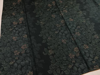 平和屋着物●本場大島紬　草花文　さが美扱い　正絹　逸品　AABL1763ph