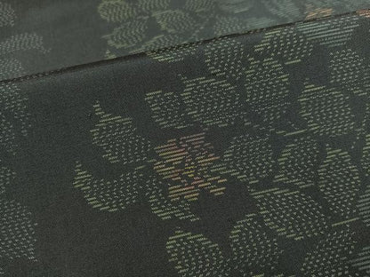 平和屋着物●本場大島紬　草花文　さが美扱い　正絹　逸品　AABL1763ph