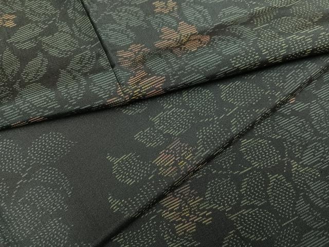 平和屋着物●本場大島紬　草花文　さが美扱い　正絹　逸品　AABL1763ph