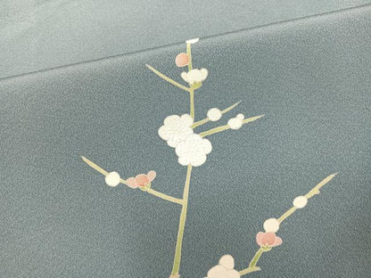 平和屋着物●訪問着　友禅　作家物　花鳥文　梅　正絹　逸品　AABL1769ph