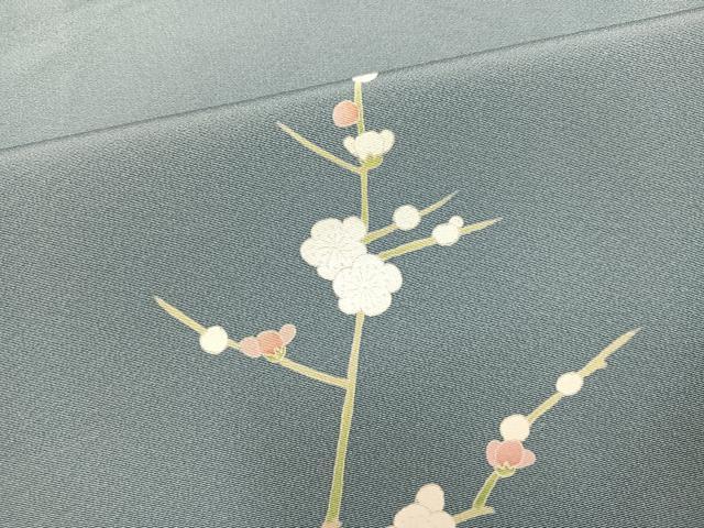 平和屋着物●訪問着　友禅　作家物　花鳥文　梅　正絹　逸品　AABL1769ph