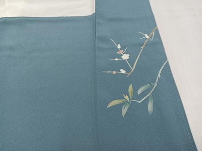 平和屋着物●訪問着　友禅　作家物　花鳥文　梅　正絹　逸品　AABL1769ph