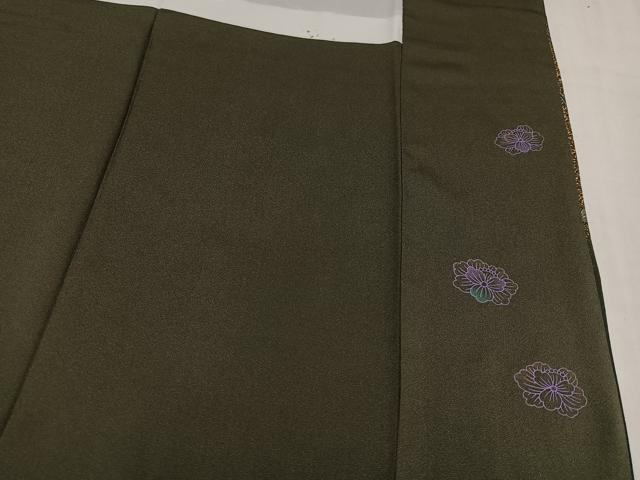 平和屋着物●訪問着　扇面草花文　金彩　正絹　逸品　AABL1773ph