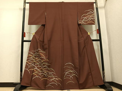 平和屋着物●訪問着　雪芝　金彩　洗える着物　AABL1778ph