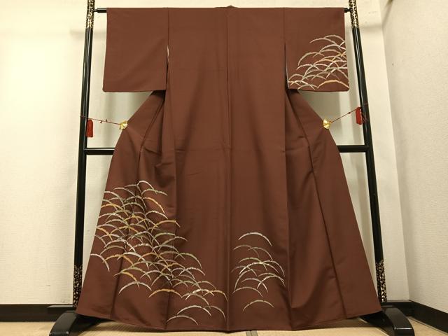 平和屋着物●訪問着　雪芝　金彩　洗える着物　AABL1778ph
