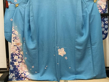 平和屋着物●豪華振袖　駒刺繍　舞桜文　暈し染め　さが美扱い　正絹　逸品　AABL1780ph