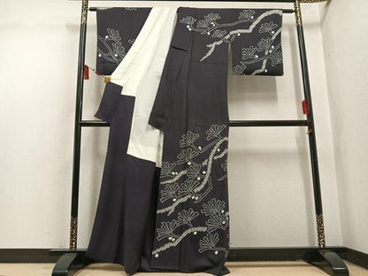 平和屋着物●訪問着　総絞り　松　正絹　逸品　AABL1781ph
