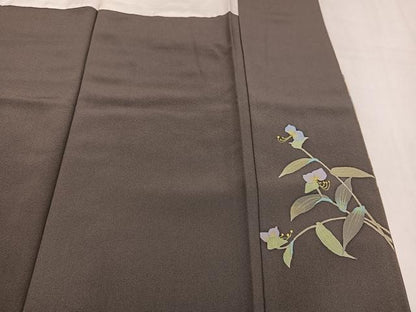 平和屋着物●二代目清次郎　手描き　訪問着　草花文　暈し染め　正絹　逸品　AABL1782ph