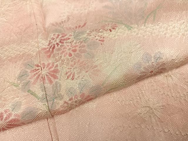 平和屋着物●訪問着　総絞り　草花文　正絹　逸品　AABL1784ph