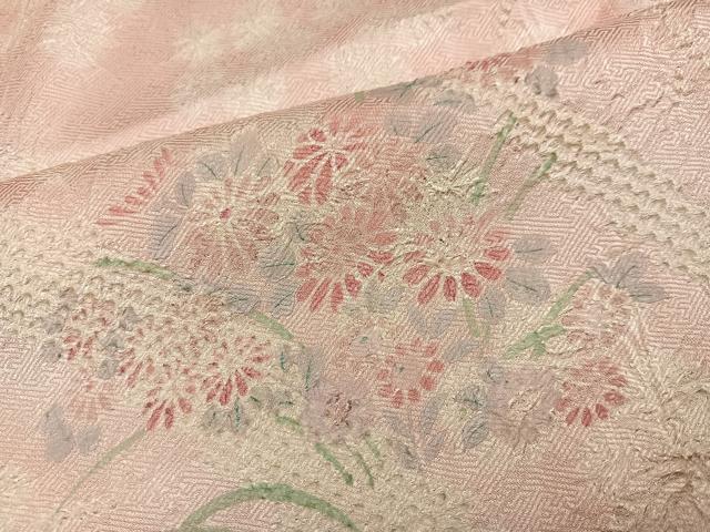 平和屋着物●訪問着　総絞り　草花文　正絹　逸品　AABL1784ph