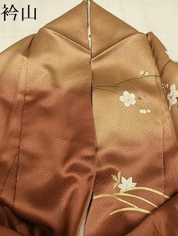 平和屋着物●訪問着　駒刺繍　扇面花文　暈し染め　金彩　正絹　逸品　AABL1786ph