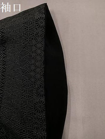 平和屋着物●江戸小紋　吉祥文　黒地　正絹　逸品　AABL1788ph