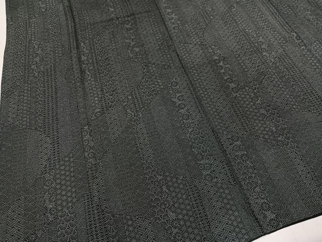 平和屋着物●江戸小紋　吉祥文　黒地　正絹　逸品　AABL1788ph