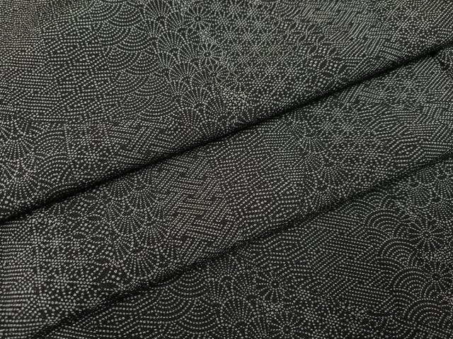 平和屋着物●江戸小紋　吉祥文　黒地　正絹　逸品　AABL1788ph