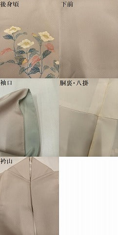 平和屋着物●訪問着　友禅　枝花文　正絹　逸品　AABL1790ph