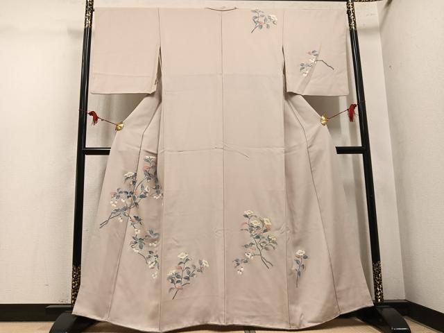平和屋着物●訪問着　友禅　枝花文　正絹　逸品　AABL1790ph
