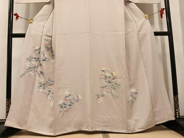 平和屋着物●訪問着　友禅　枝花文　正絹　逸品　AABL1790ph