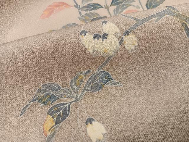 平和屋着物●訪問着　友禅　枝花文　正絹　逸品　AABL1790ph