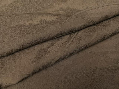 平和屋着物●上質な色無地　雪芝地紋　樺茶色　正絹　逸品　AABL1791ph
