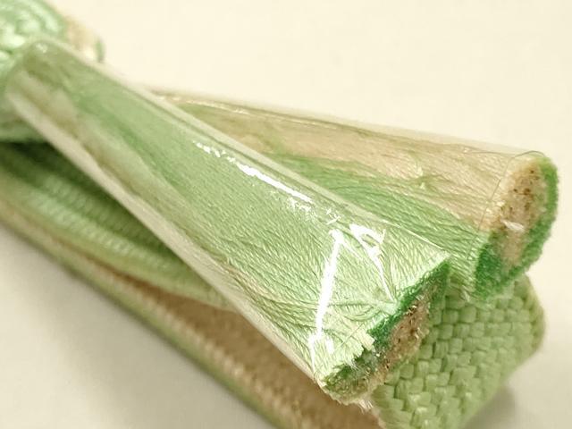 平和屋本店●和装小物　帯締め・帯揚げセット　高麗組　友禅　霞取り籬花文　金糸　暈し染め　正絹　逸品　未使用　AABL1817ay