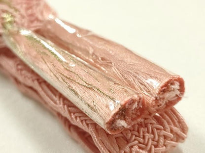 平和屋着物＊夏物 和装小物 上質な帯締め 大正十四年創業和装小物の老舗 三ッ杵印 紐の渡敬 レース組 金糸 正絹 逸品 未使用 AABL1836ay