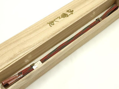 平和屋着物＊夏物 和装小物 上質な帯締め 大正十四年創業和装小物の老舗 三ッ杵印 紐の渡敬 レース組 正絹 逸品 未使用 AABL1842ay