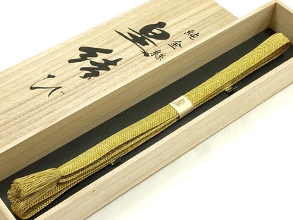 平和屋着物●和装小物　上質な帯締め　礼装用　皇結び　純金糸　撚り房　逸品　未使用　AABL1844ay