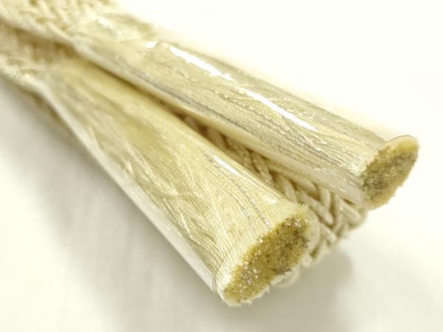 平和屋着物＊夏物　和装小物　上質な帯締め　大正十四年創業 和装小物の老舗 三ッ杵印 紐の渡敬　レース組 銀糸　逸品　未使用　AABL1851ay