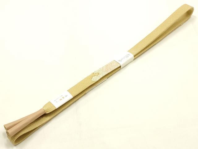 平和屋本店●和装小物　帯締め・帯揚げセット　高麗組 綾出し　流水文　金糸　暈し染め　正絹　逸品　未使用　AABL1865ay