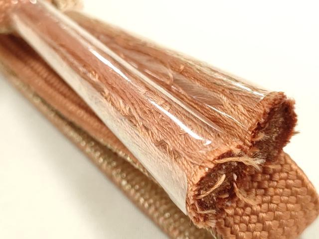 平和屋本店●和装小物　帯締め・帯揚げセット　高麗組 綾出し　枝梅　金糸　金彩　暈し染め　正絹　逸品　未使用　AABL1871ay