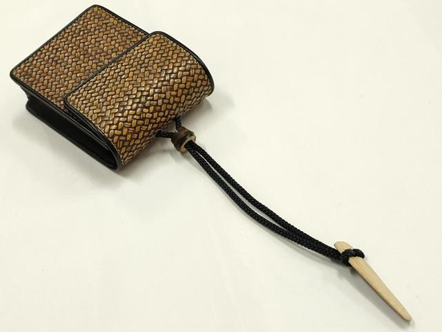 平和屋着物●和装小物　煙草入れ　シガレットケース　網代　逸品　AABL1885ay