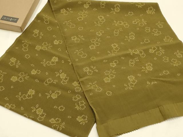平和屋着物●こむさでもーど・COMME CA DU MODE　和装小物　帯揚げ　舞花文　金糸　逸品　AABL1887ay
