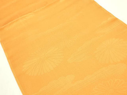 平和屋着物●和装小物　帯締め・帯揚げセット　平組　霞菊地紋　正絹　逸品　未使用　AABL1892ay